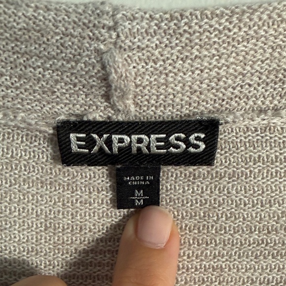 Express Women's Light Beige Draped Cardigan - Picture 2 of 3